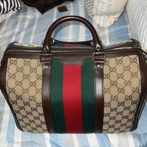 Gucci Vintage Web Boston Bag